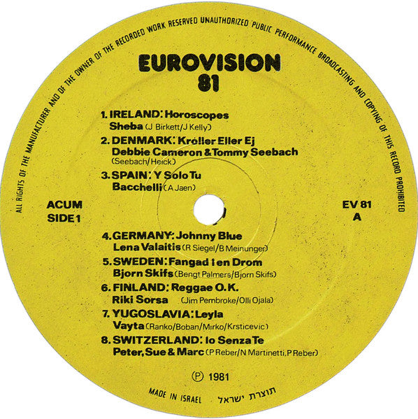 Various - Eurovision 81 (LP) - Discogs image 3