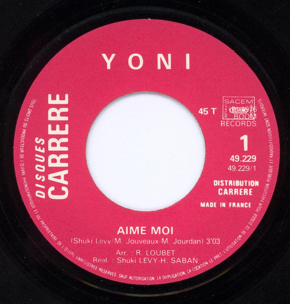 Yoni (8) - Aime Moi (7") - Discogs image 3