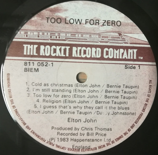 Elton John - Too Low For Zero (LP) - Discogs image 3