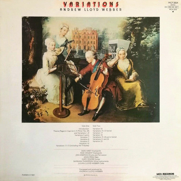 Andrew Lloyd Webber - Variations (LP) - Discogs image 2