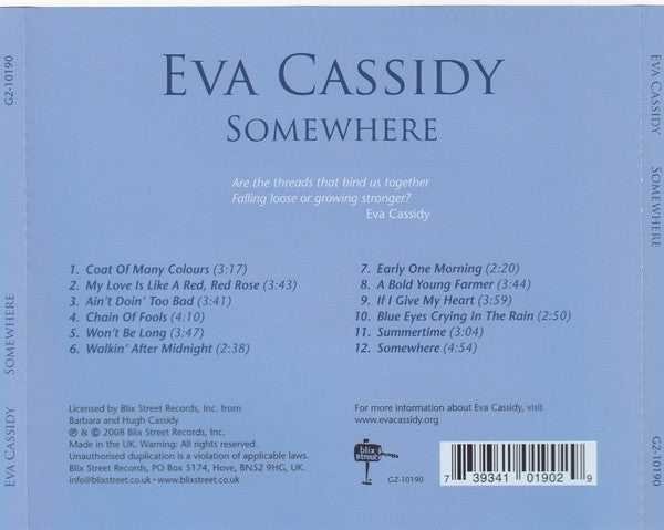 Eva Cassidy - Somewhere (CD) - Discogs image 3