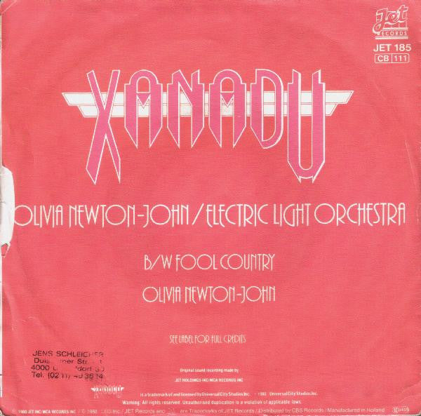 Olivia Newton-John / Electric Light Orchestra - Xanadu (7") - Discogs image 2