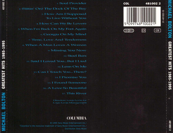 Michael Bolton - Greatest Hits (1985 - 1995) (CD) - Discogs image 2