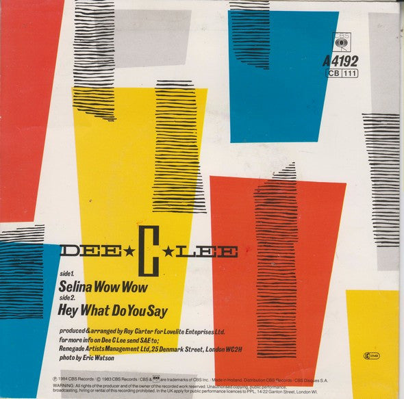 Dee C. Lee - Selina Wow Wow (7") - Discogs image 2