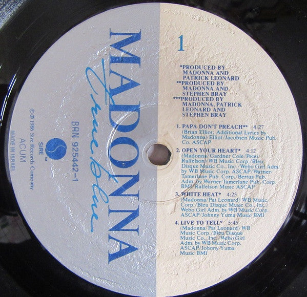 Madonna - True Blue (LP) - Discogs image 3