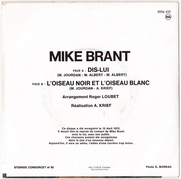 Mike Brant - Dis-lui (7") - Discogs image 2