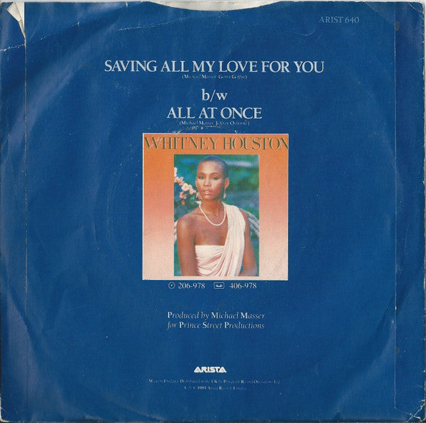 Whitney Houston - Saving All My Love For You (7") - Discogs image 2