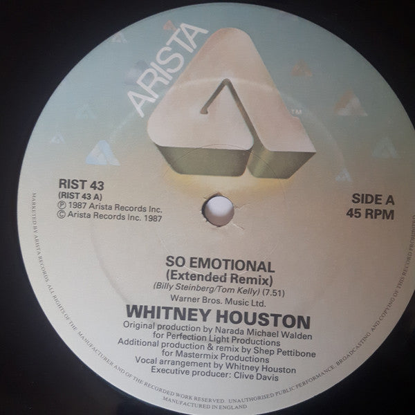 Whitney Houston - So Emotional (Extended Remix) (12") - Discogs image 3