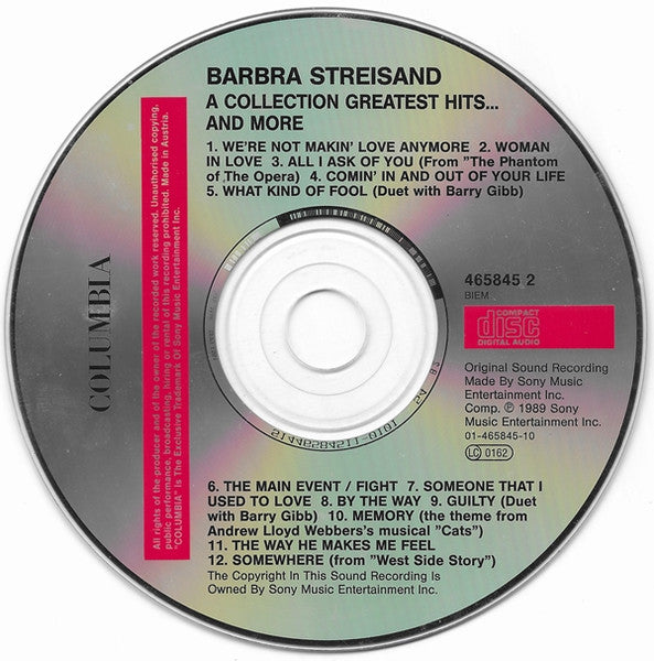 Barbra Streisand - A Collection (Greatest Hits...And More) (CD) - Discogs image 3