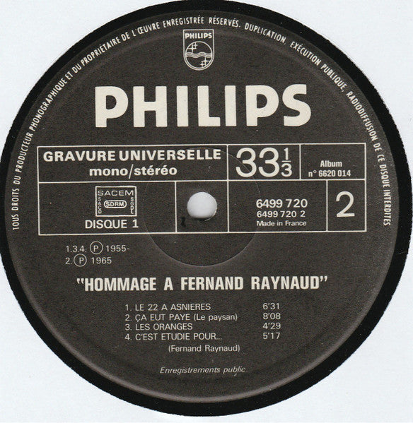 Fernand Raynaud - Hommage A Fernand Raynaud (2xLP) - Discogs image 5