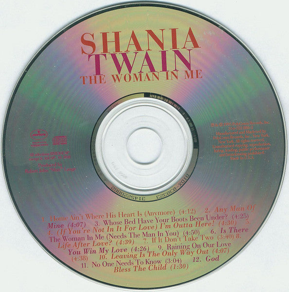 Shania Twain - The Woman In Me (CD) - Discogs image 3