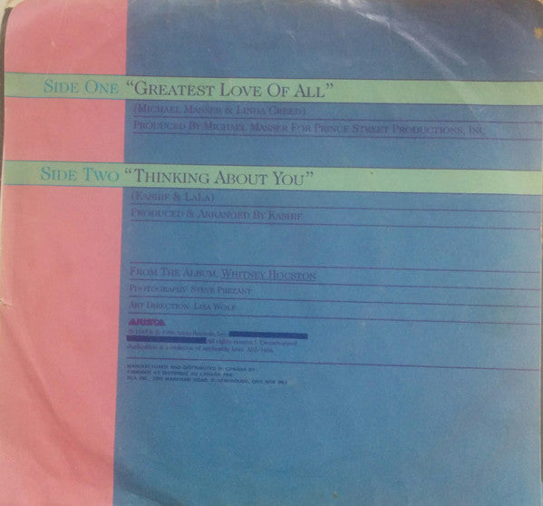Whitney Houston - Greatest Love Of All (7") - Discogs image 2