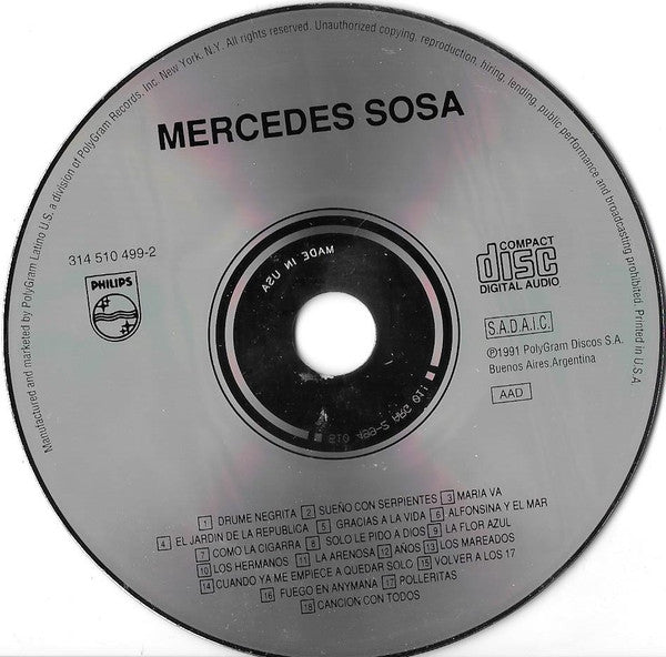 Mercedes Sosa - Mercedes Sosa En Argentina (CD) - Discogs image 4