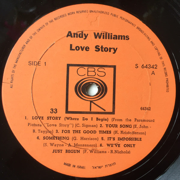 Andy Williams - Love Story (LP) - Discogs image 3