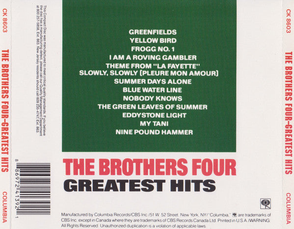 Brothers Four, The - Greatest Hits (CD) - Discogs image 3