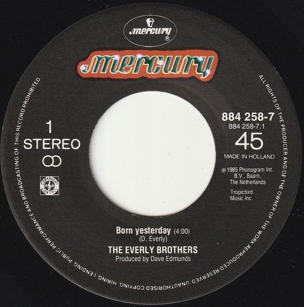 Everly Brothers - Born Yesterday (7") - Discogs image 3