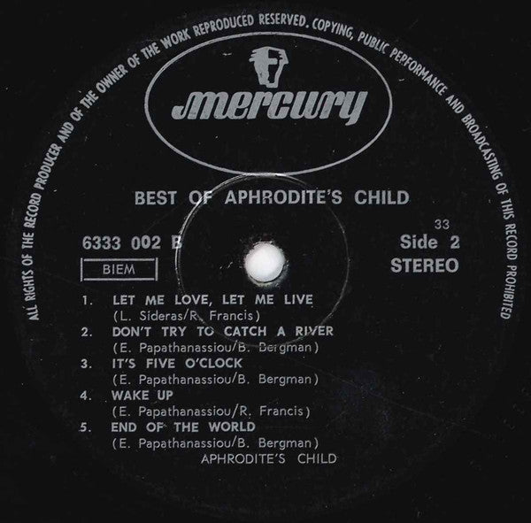 Aphrodite's Child - Best Of Aphrodite's Child (LP) - Discogs image 4