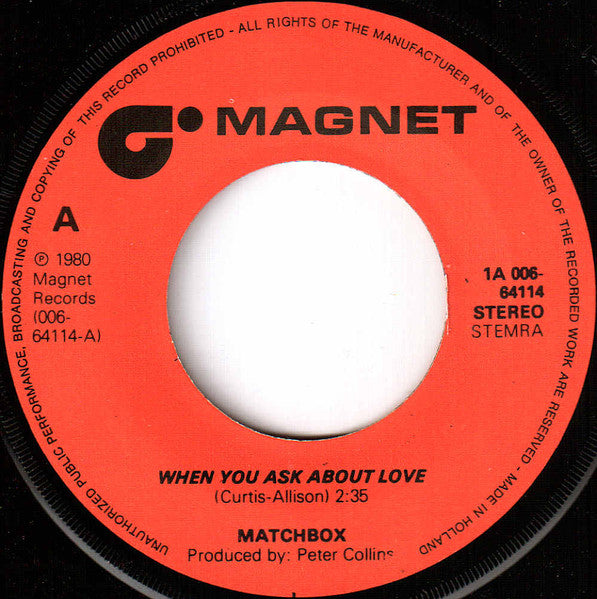 Matchbox (3) - When You Ask About Love (7") - Discogs image 3