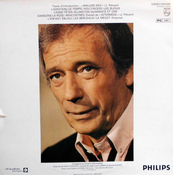 Yves Montand - Montand D'hier Et D'aujourd'hui (LP) - Discogs image 2