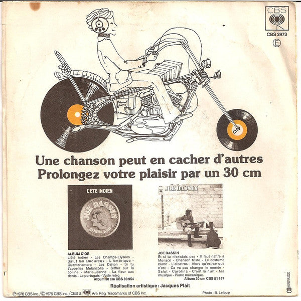 Joe Dassin - Ça Va Pas Changer Le Monde / Il Faut Naître À Monaco (7") - Discogs image 2