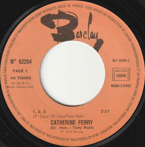 Catherine Ferry - 1, 2, 3 (7") - Discogs image 3