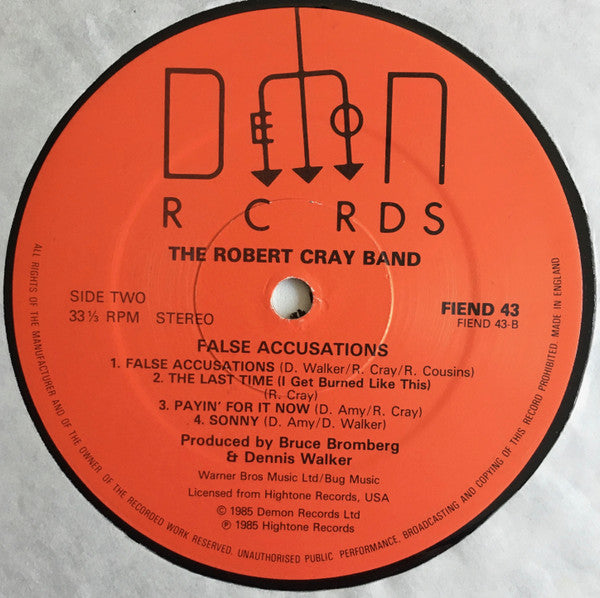 Robert Cray Band, The - False Accusations (LP) - Discogs image 4