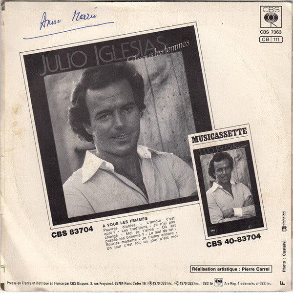 Julio Iglesias - Pauvres Diables / Je L'aime Encore (7") - Discogs image 2