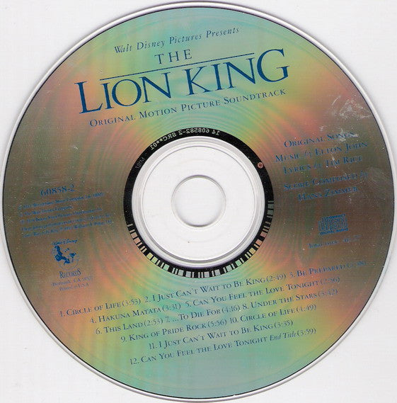 Elton John, Tim Rice, Hans Zimmer - The Lion King (Original Motion Picture Soundtrack) (CD) - Discogs image 3