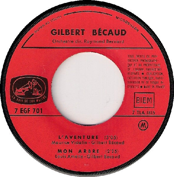 Gilbert Bécaud - Nathalie (7") - Discogs image 4