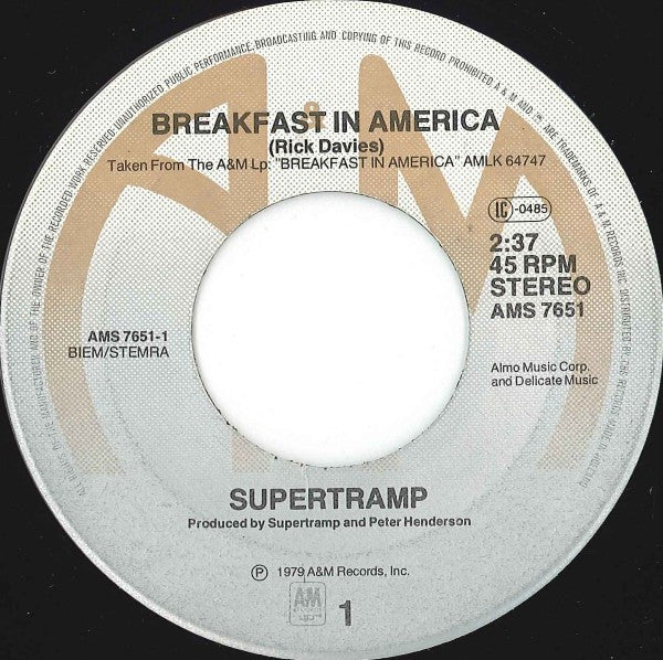 Supertramp - Breakfast In America (7") - Discogs image 3