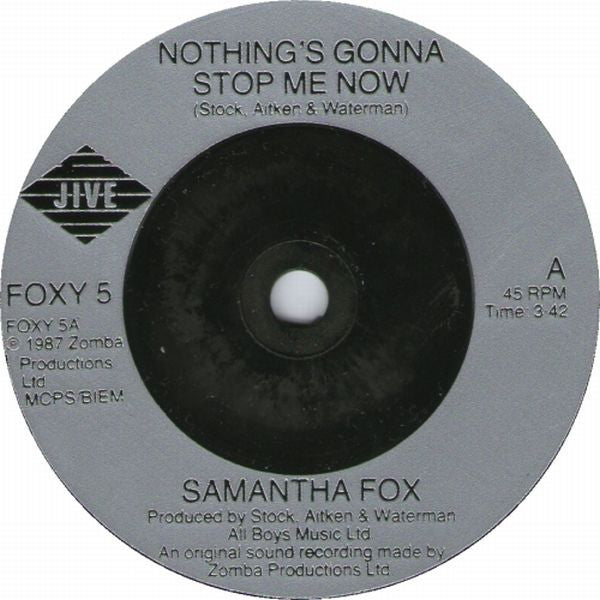 Samantha Fox - Nothing's Gonna Stop Me Now (7") - Discogs image 3