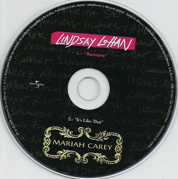 Lindsay Lohan / Mariah Carey - Rumors / It's Like That (CD) - Discogs image 3