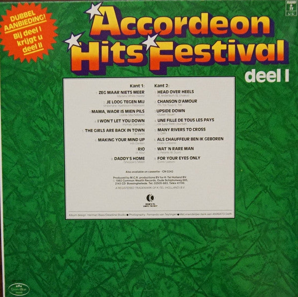 Unknown Artist - Accordeon Hits Festival deel I (LP) - Discogs image 2