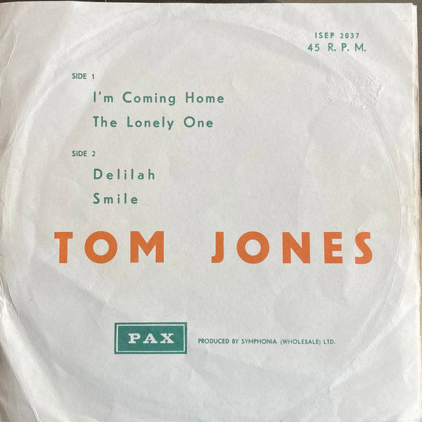 Tom Jones - I'm Coming Home * Delilah (7") - Discogs image 2