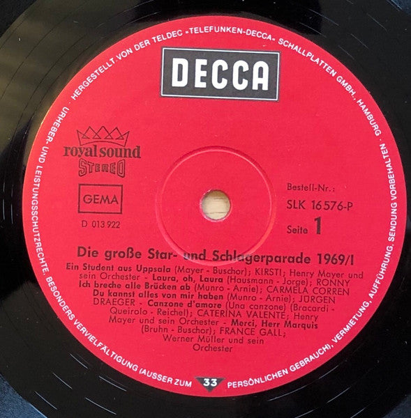 Various - Die Große Star- Und Schlagerparade 1969/1 (LP) - Discogs image 3