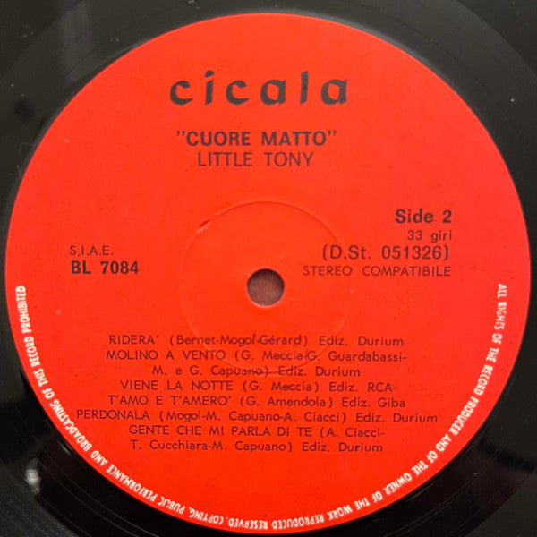Little Tony - Cuore Matto (LP) - Discogs image 4