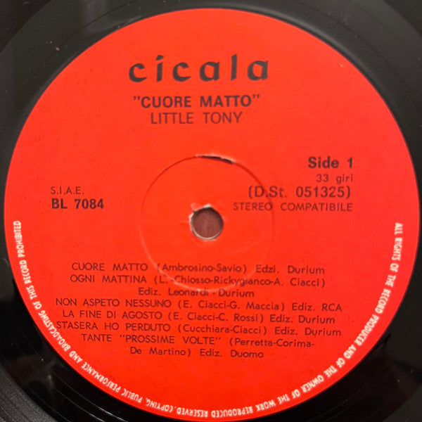 Little Tony - Cuore Matto (LP) - Discogs image 3