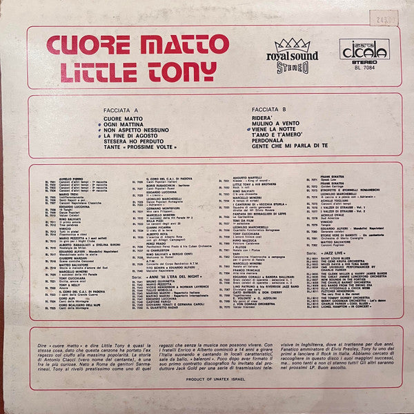 Little Tony - Cuore Matto (LP) - Discogs image 2