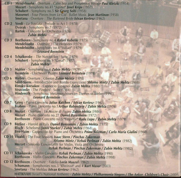 Israel Philharmonic Orchestra - שבעים שנה לתזמורת הפילהרמונית הישראלית – מיטב ההקלטות = The Israel Philharmonic Orchestra 70th Anniversary: Essential Recordings (12xCD) - Discogs image 3