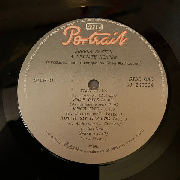 Sheena Easton - A Private Heaven (LP) - Discogs image 4