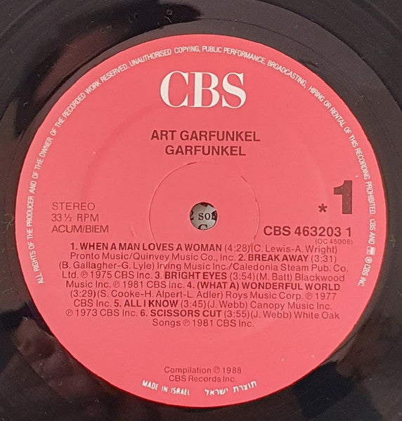 Art Garfunkel - Garfunkel (LP) - Discogs image 3