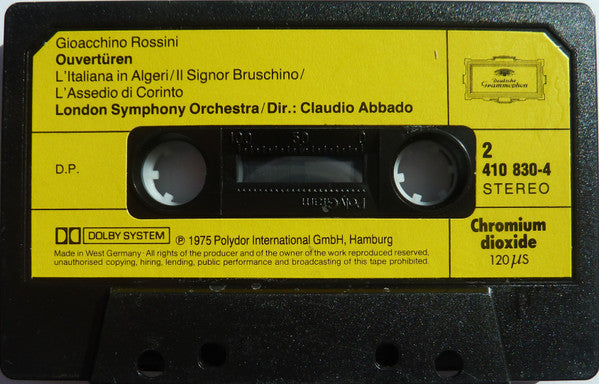 Gioacchino Rossini, London Symphony Orchestra, Claudio Abbado - Overtures (Cassette) - Discogs image 4