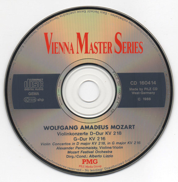 Wolfgang Amadeus Mozart - Violinkonzerte D-Dur KV 218, G-Dur KV 216 (CD) - Discogs image 3
