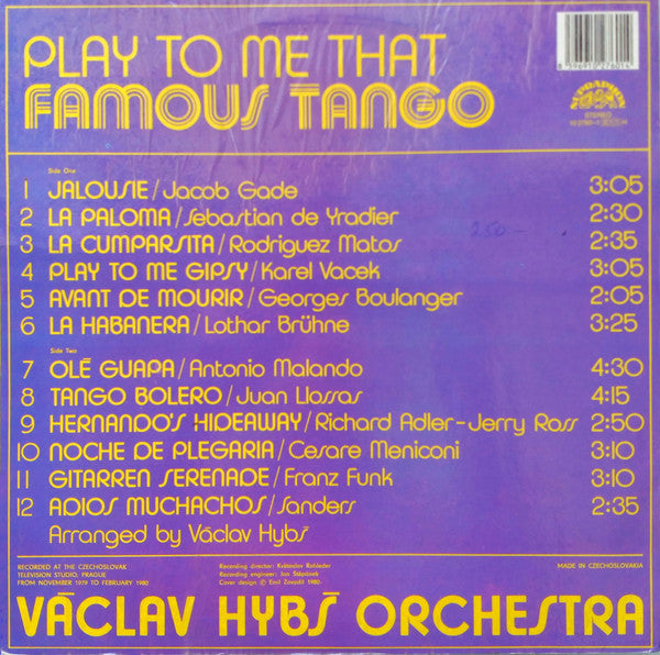 Václav Hybš Orchestra - Play To Me That Famous Tango (LP) - Discogs image 2