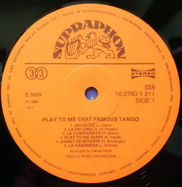 Václav Hybš Orchestra - Play To Me That Famous Tango (LP) - Discogs image 3