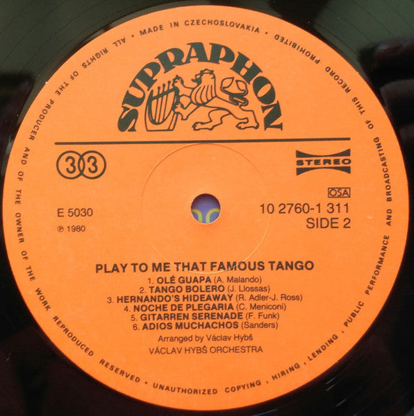 Václav Hybš Orchestra - Play To Me That Famous Tango (LP) - Discogs image 4