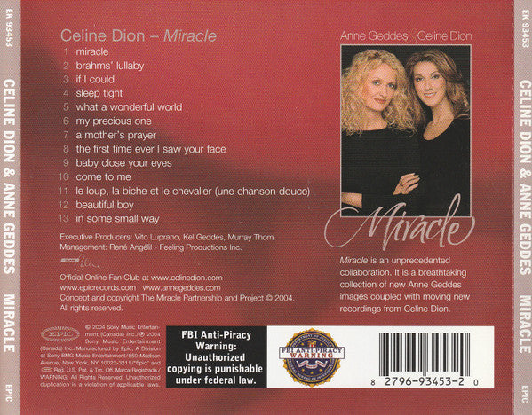 Céline Dion - Miracle (CD) - Discogs image 2