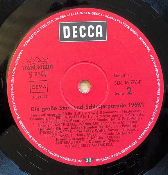 Various - Die Große Star- Und Schlagerparade 1969/1 (LP) - Discogs image 4