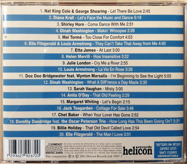 Various - Unforgettable 2 - הקולות הגדולים של הג’אז (CD) - Discogs image 2