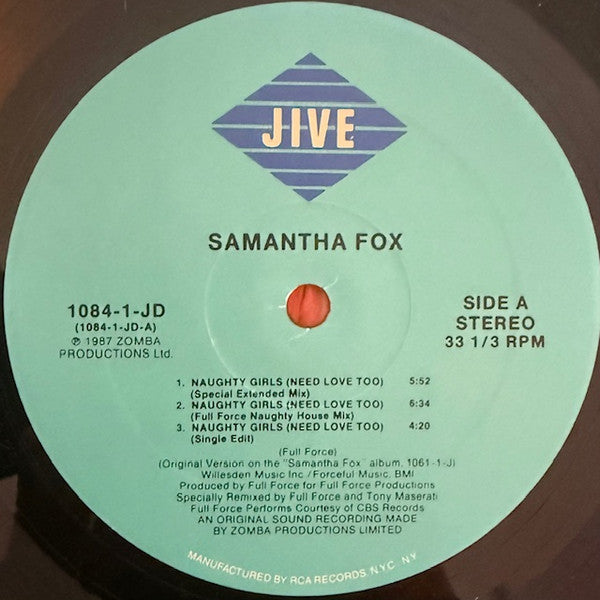 Samantha Fox - Naughty Girls (Need Love Too) / I Surrender (To The Spirit Of The Night) (12") - Discogs image 3
